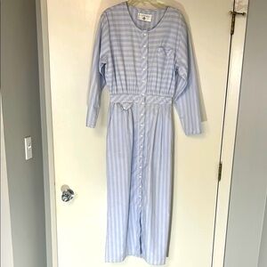 Eileen West Blue and White Striped Dress, size 8